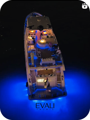 Blue Light Under Yacht